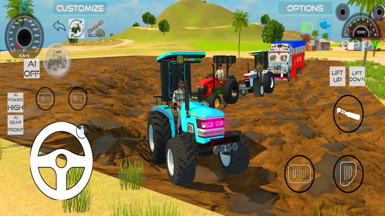 🛑Drive JCB and tractor Unloading 🤯 stone from truck dumpher 🚒 off-road mud battle #tractorvideo #jcb