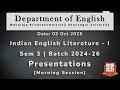 Indian English Literature | Sem 3 Presentations | Morning Session | DoEng-MKBU
