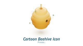 Cartoon Beehive Icon Creation Photoshop Tutorial