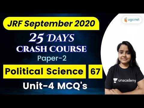 UGC NET Paper 2 Crash Course | Political Science by Preeti Sharma | Unit-4 MCQ&rsquo;s