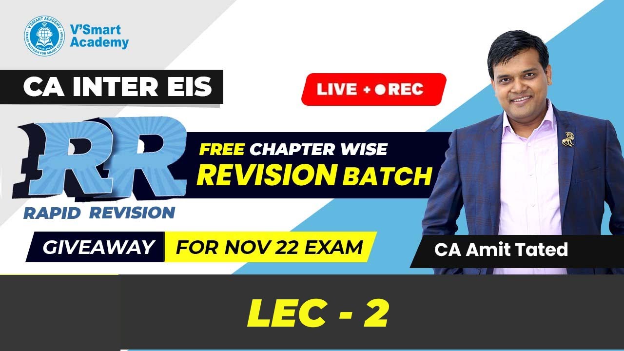 EIS 02: CA Inter | RR Free Revision Batch | Nov 22 | CA Amit Tated ...