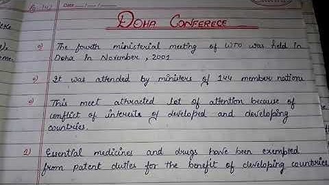 INTERNATIONAL MARKETING|MEANING OF DOHA CONFERENCE|PART-115|HANDWRITTEN NOTES |SSCOACHING||
