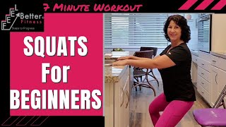 Squats for Beginners Workout - Leg Workout at Kitchen Counter