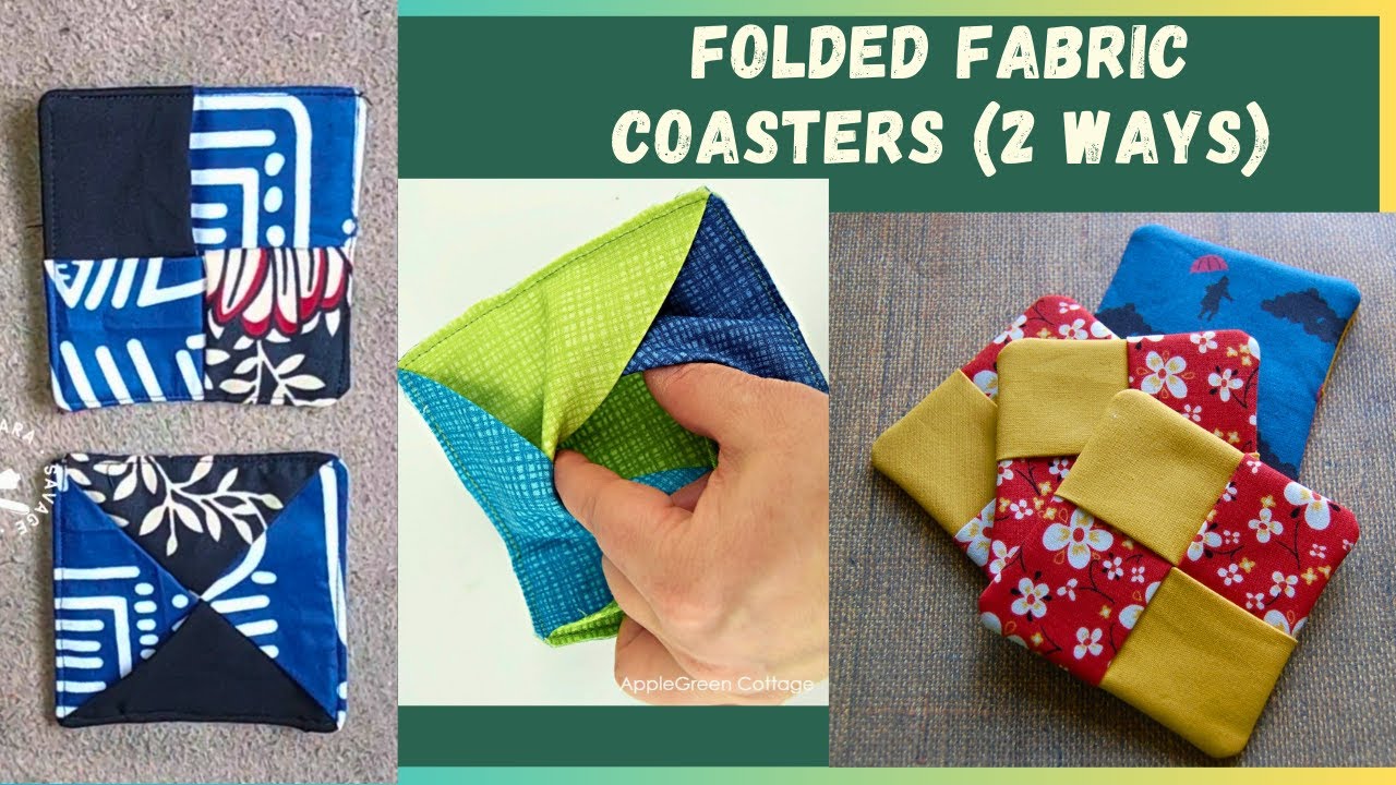 DIY Folded Fabric Coasters (Sewing Tutorial) | Two Styles - YouTube