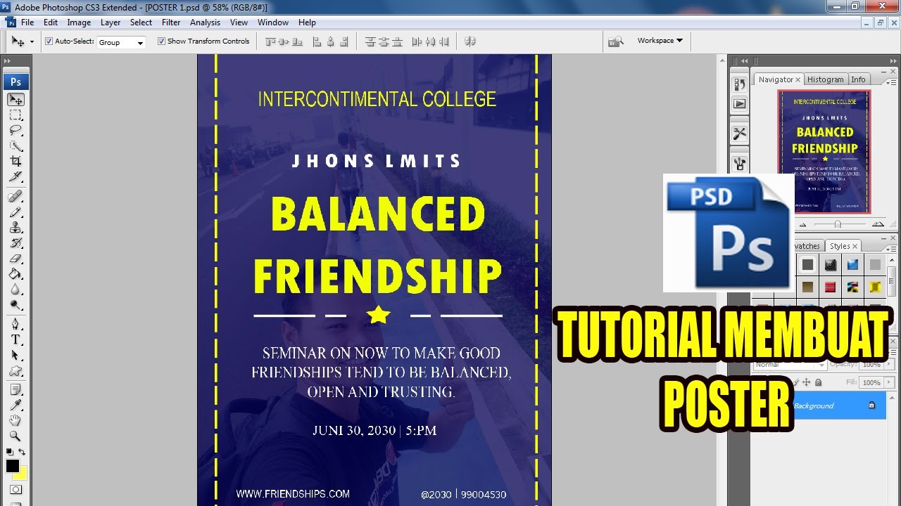 Tutorial Membuat Poster Prof Di Adobe Photoshop Cs3 Efek Photoshop Youtube