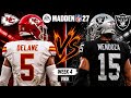 Chiefs vs Raiders Week 4 Simulation | Madden 27 Draft Rosters