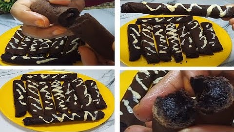 ويفر الشوكولاتة رولز في البيت❗️ ومن غير بيض ولا زبده❗️ مقرمش تشوكلت ويفر رول بمكونات بسيطة👌