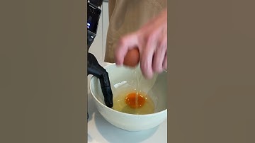 Whisking Eggs With Robot Hand #asmr #mukbang #prosthetics #disability #bionics #shorts #cook