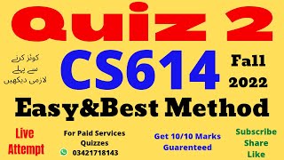 CS614 Quiz 2 solved CS614 Quiz 2 Solution fall 2022|cs614 quiz|Cs614 Quiz 2 2022|Cs614 quiz 2