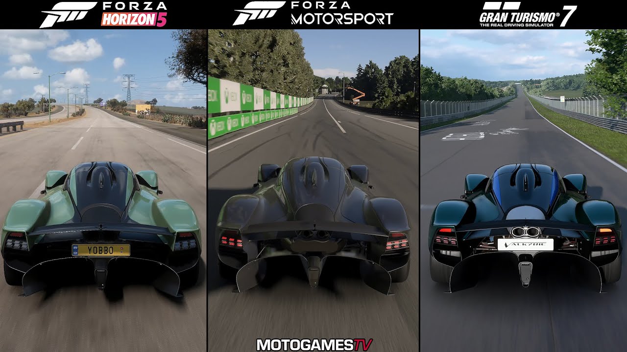 Forza Horizon 5 vs Forza Motorsport vs Gran Turismo 7 - Aston Martin Valkyrie Sound Comparison