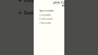 Java - Types of Variables - Static Variables