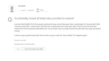 How to restore Accidentally closed all Safari tabs.