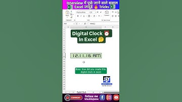 Digital Clock in Excel 🔥😍 #shorts #exceltricks #excel
