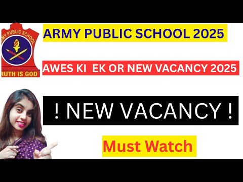 Awes Vacancy 2025 | Army public school vacancy | Awes new vacancy 2025 ...