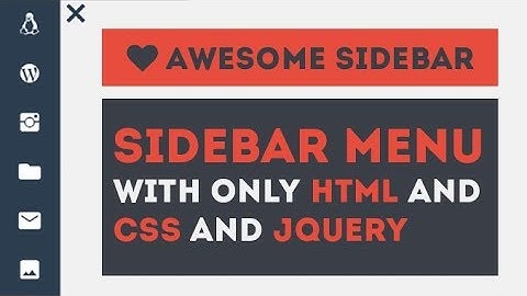 Awesome Sidebar Menu With Toggle - Using HTML CSS JQuery