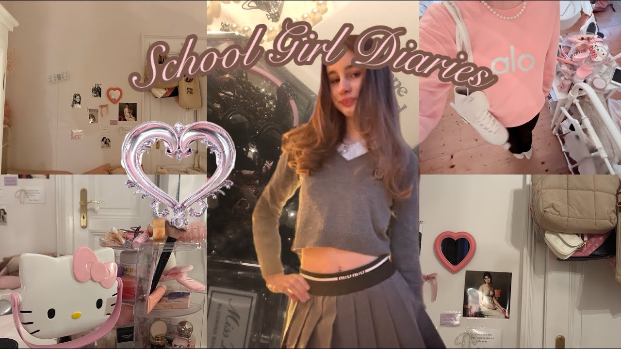 School Girl Diaries🩰:Grwm,Schlittschuh fahren,süße Outfits⋆. 𐙚 ˚