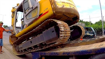 MÁY XÚC BIỂU DIỄN: LEO LÊN XE TẢI DỐC CAO, MÚC ĐẤT LÊN XE BEN | PHÁ CÂY | EXCAVATOR TRUCK 4K #643