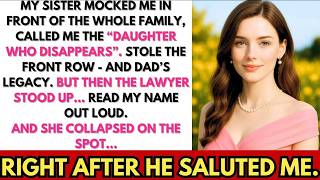 My Sister Mocked Me At Our Father’s Funeral—Then The Lawyer Stepped Out SALUTED ME. SHE COLLAPSED.