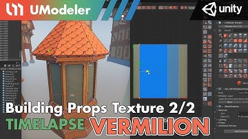 3D Modeling in Unity - Timelapse of UV & Texturing Building props 2/2 in Vermilion with UModeler