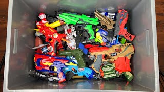 Box of Toy Guns ! Weapons Collection! Soft Bullet-firing Nerf Guns - Light & Sound Toy Guns