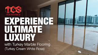 Turkey Cream White Rose Marble Flooring