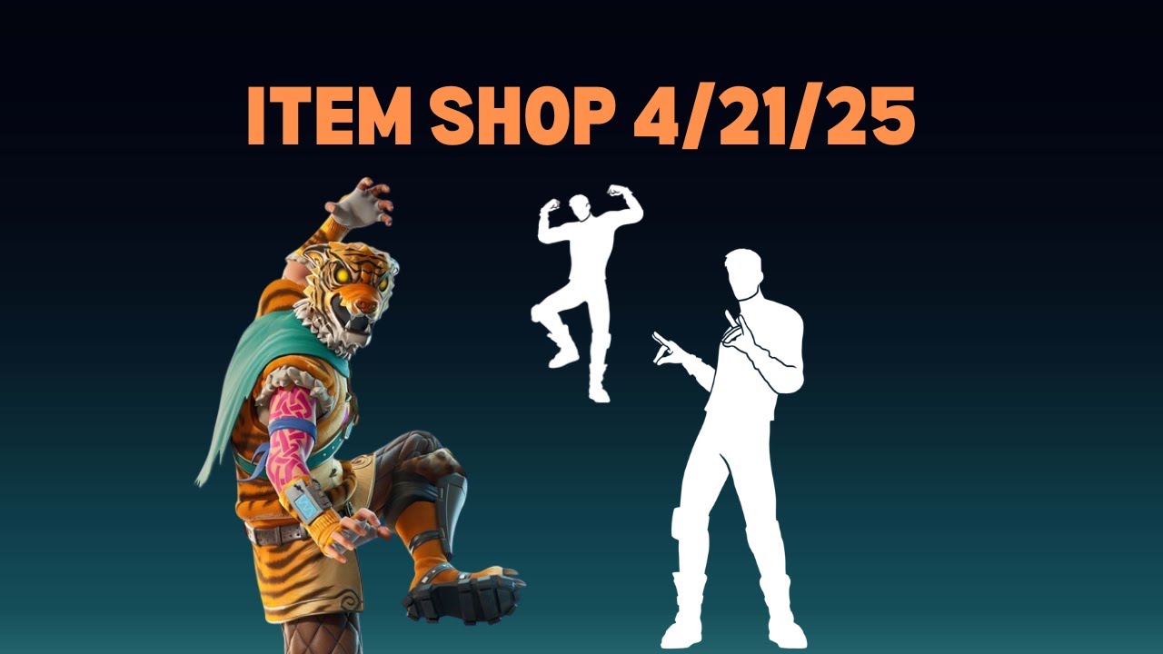 FORTNITE ITEM SHOP 4/21/25 [NEW BATTLE TIGER SKIN, BB BELT + RATATATA ICON EMOTES!]