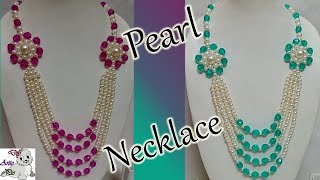 #76 How to Make Pearl Beaded Necklace || Diy || Jewellery Making At Home | 5 minute crafts
