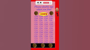 Spot (Find) 1209 in 5 seconds, #observation  #skills , Visual Test,  #search #puzzle #shorts #quiz