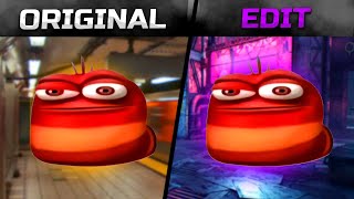 oi oi oi red larva Original vs Edit