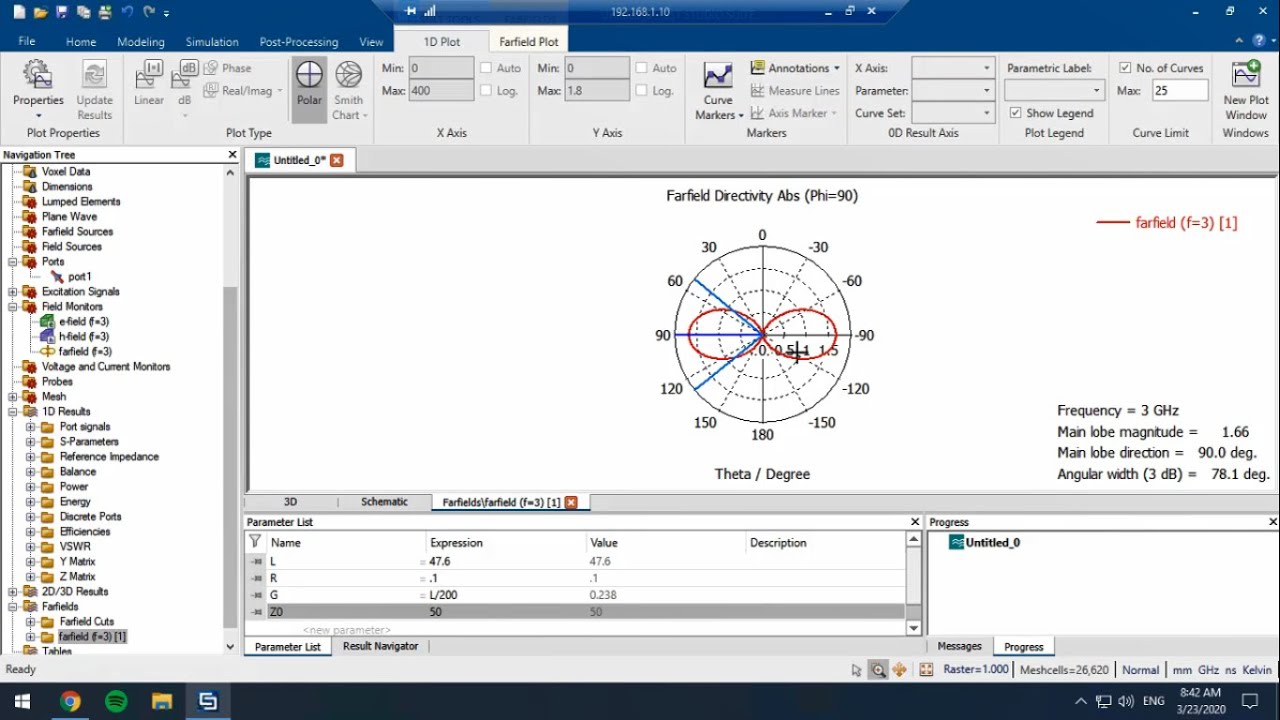 Antenna Linear Wire Antennas Application (3GHz HalfWave Dipole