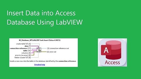 Insert Data into Access Database Using LabVIEW