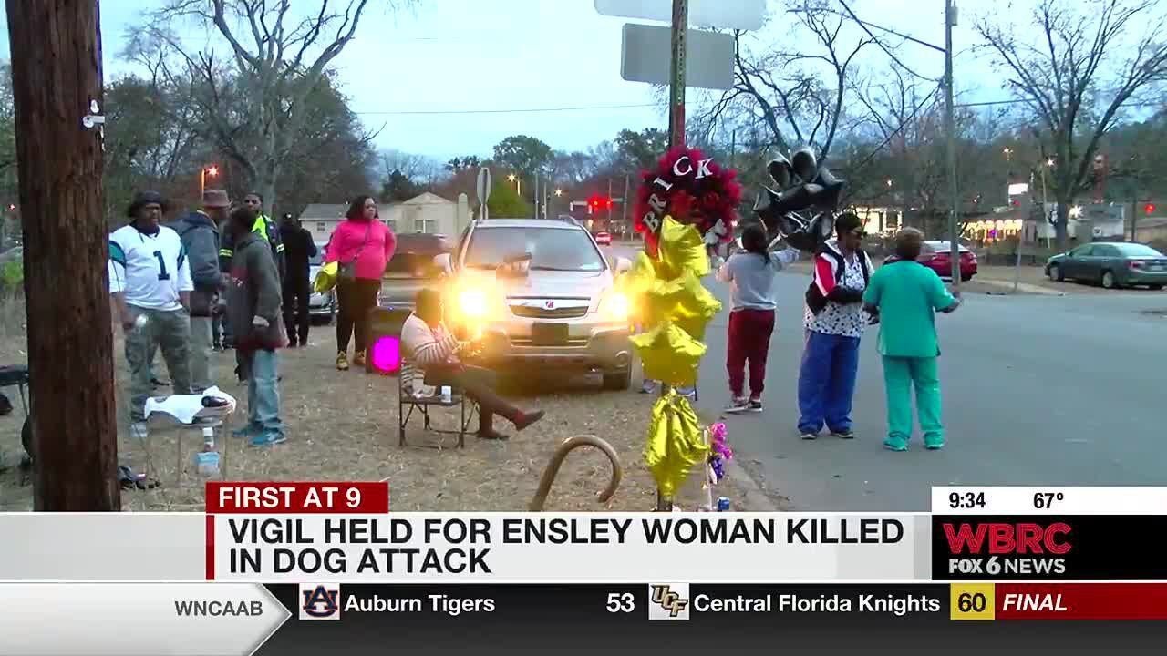 Vigil held for Ensley woman killed in dog attack - YouTube