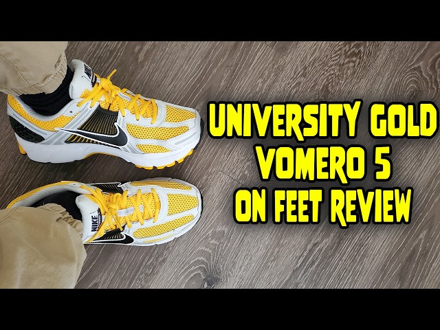 Nike Zoom Vomero 5 University Gold Black On Feet Review  display picture 3