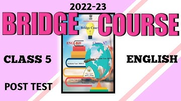 Bridge Course Post Test English 5th Class | Post Test Question Answers | English