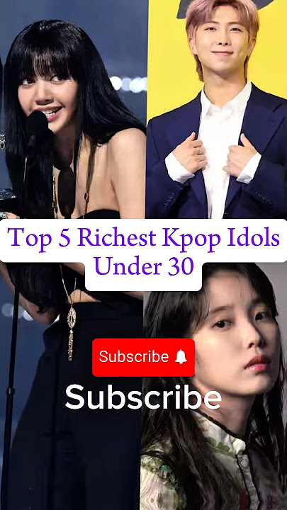 Top 5 Richest  Kpop Idols Under age 30 #kpop#Jungkook#jimin#jennie#interested#jimin#taehyung#lisa