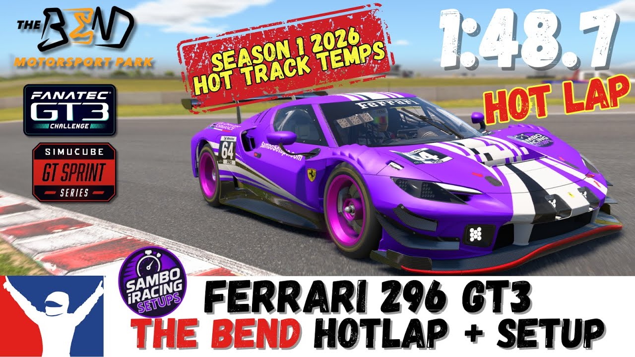 iRacing Ferrari 296 GT3 The Bend - 1:48.7 - Ferrari GT3 Shell V