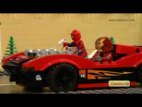 LEGO Superheroes Race! Iron Man vs Joker vs Ghost Rider vs Spiderman - Epic Stop Motion Animation