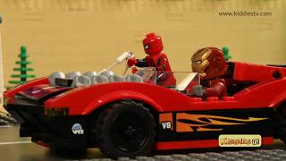 lego superheroes race iron man vs joker vs ghost rider vs