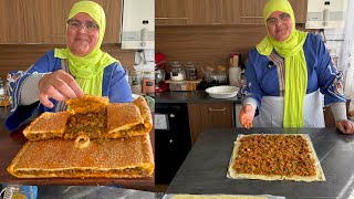الخبزة بدوازها معمرة باللحم والبصلة كتجي يا سلام 