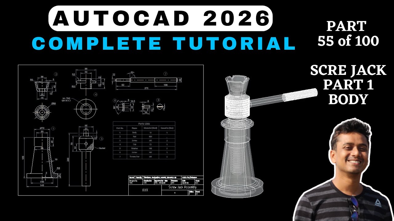 AutoCAD Complete 2D+3D Tutorial for Beginners || AutoCAD 2026 3D ...
