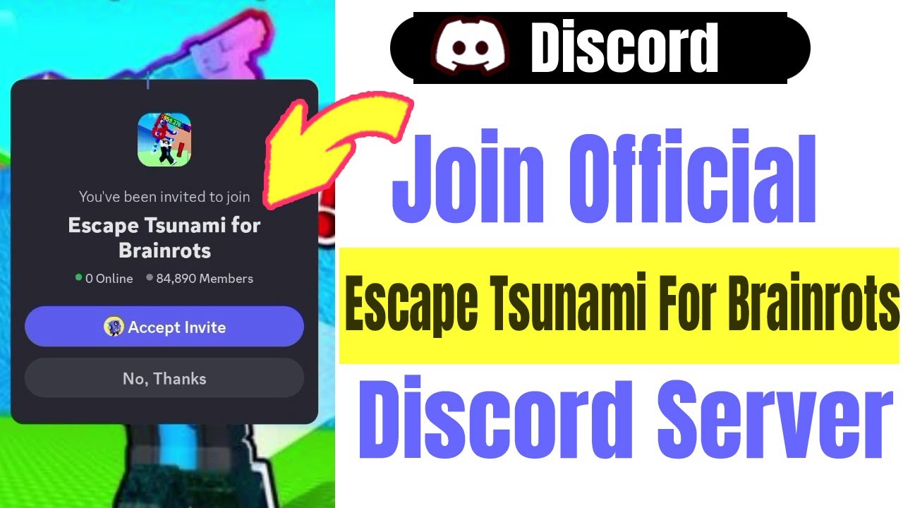 How To Join Official Escape Tsunami For Brainrots Discord Server - YouTube
