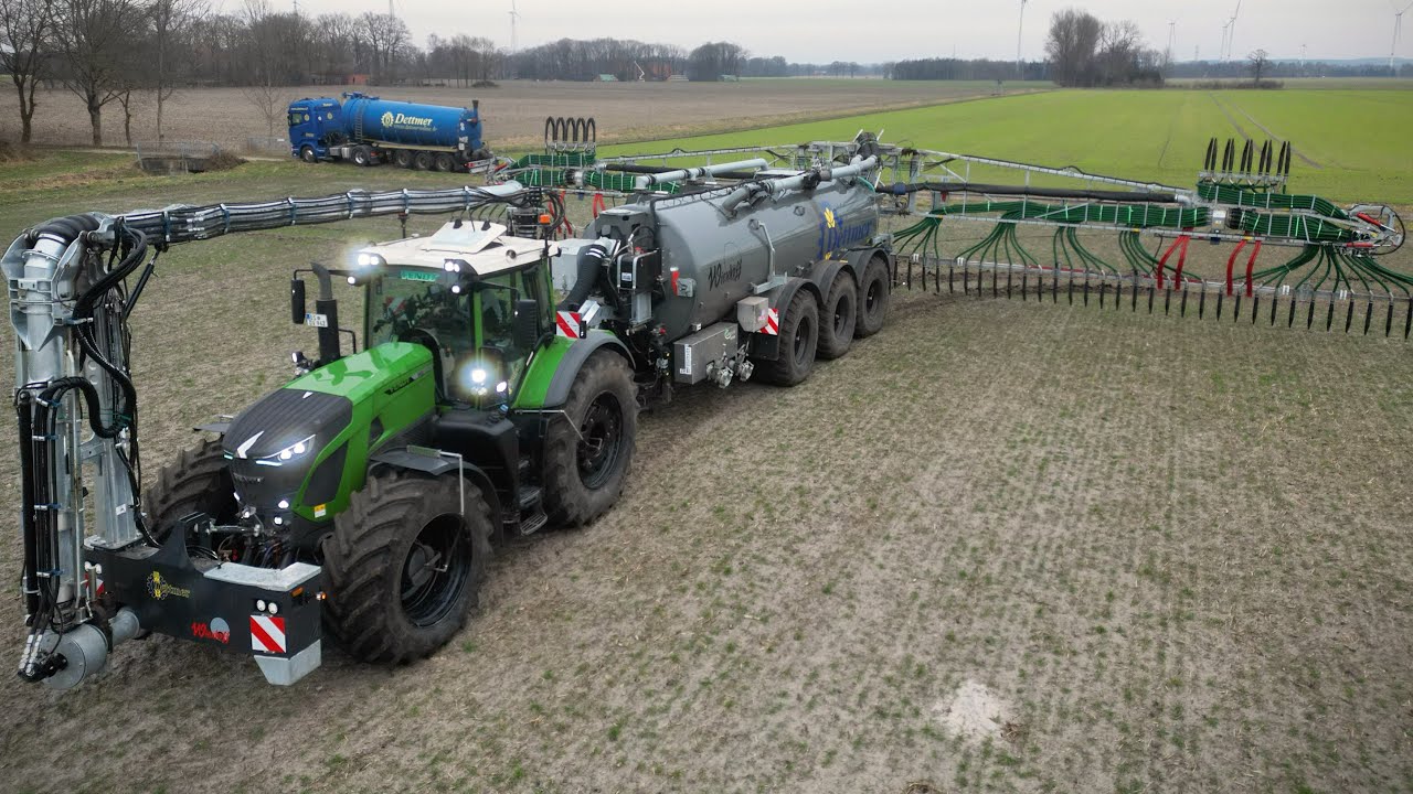 Gülle fahren 2026! Fendt 942 mit Wienhoff Tridemfass vom Lohnunternehmen Dettmer im Einsatz