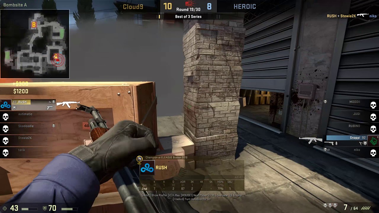 Cloud9 RUSH 1v4 CLUTCH vs Heroic Inferno @ StarSeries i-League Season 4