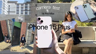 iPhone 15 Plus Pink Camera Test Aesthetic 2023 | Comparison with 14 Pro Max, review