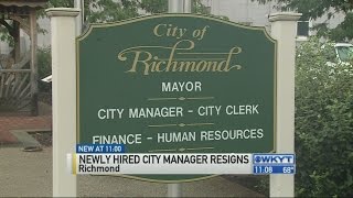 Richmond's new city manager resigns days before first day of work