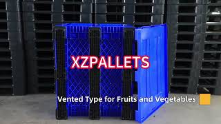 Plastic pallet box with lid, 1200x1000x760mm+1100x1100x770mm, solid type or vented type.#china #box