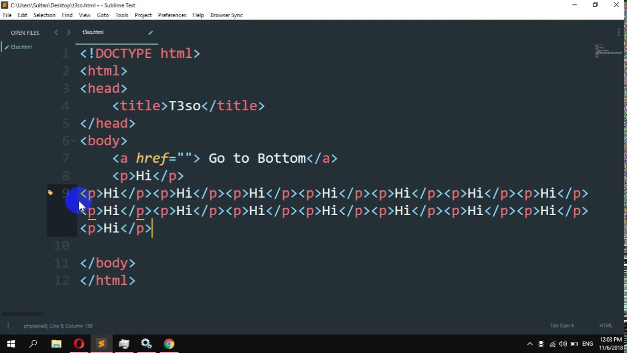How to create a hyperlink to take you to another part of the same HTML ...
