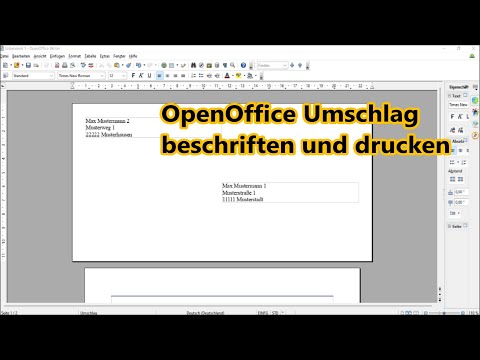 Video: Wie drucke ich einen Umschlag in Open Office 4?