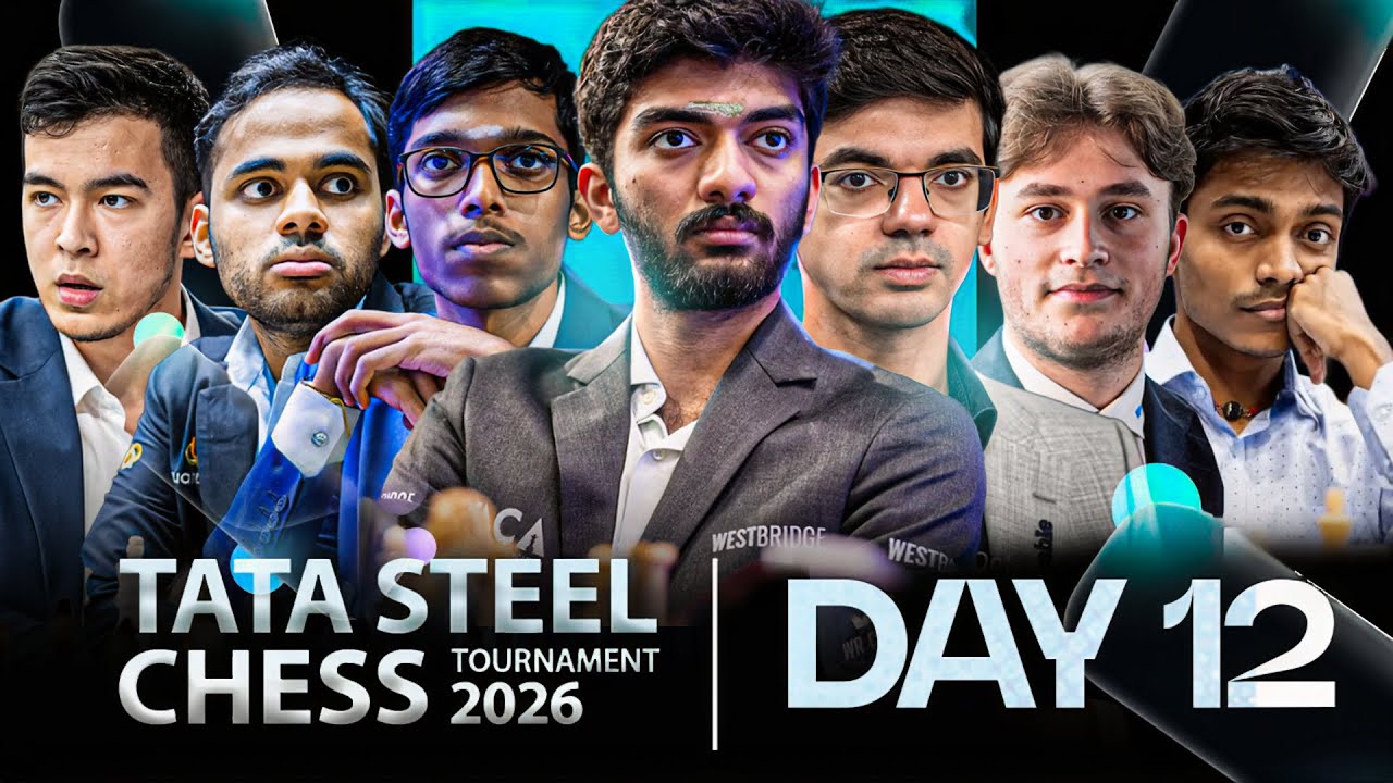 Tata Steel Chess Masters 2026 | Day 12 | Gukesh vs Hans, Arjun vs Jorden, Pragg vs Sindarov