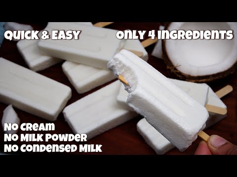 Secret Recipe Homemade Coconut Ice Cream  No Cream, No Condensed Milk, Just 4 Ingredients!